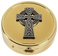 Porta Viatico Relicario- Pixide Eucaristica con Cruz Celtica - Celtic Cross Pyx